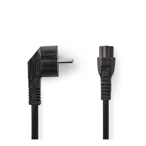 CABLE ALIMENTATION SECTEUR TREFLE -Prise de terre mâle COUDE DROIT 2M NOIR-La Halle Informatique-[product_reference]