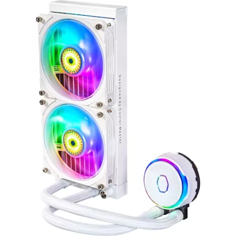 Cooler Master MasterLiquid PL240 Flux White Edition Boitier PC Kit de refroidissement du liquide 12 cm Blanc-La Halle Informatiq