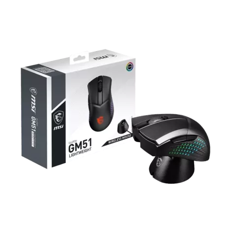 MSI CLUTCH GM51 LIGHTWEIGHT WIRELESS souris Jouer Droitier RF Wireless + Bluetooth + USB Type-C Optique 26000 DPI-La Halle Infor