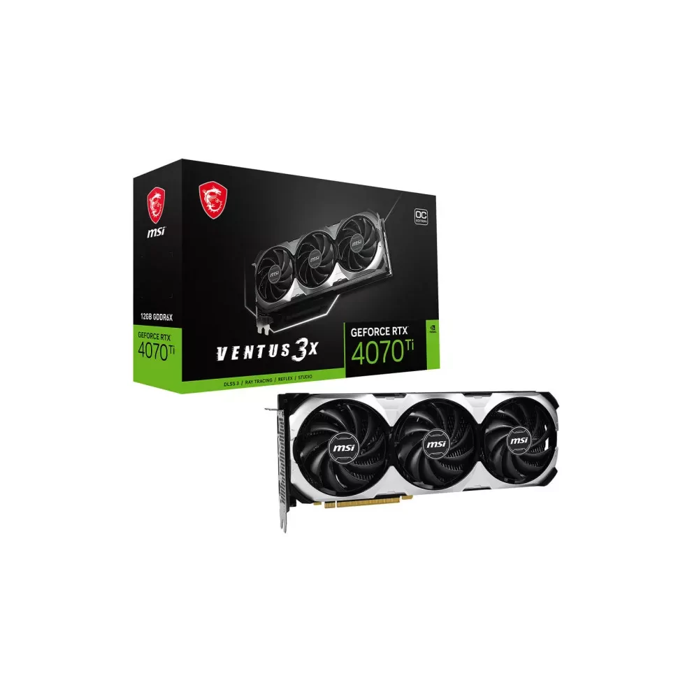 MSI VENTUS GEFORCE RTX 4070 Ti 3X E1 12G OC carte graphique NVIDIA 12 Go GDDR6X-La Halle Informatique-[product_reference]