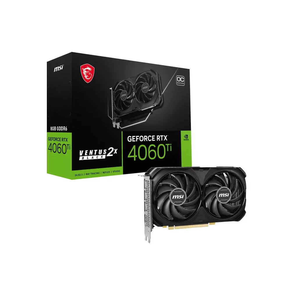 MSI VENTUS GeForce RTX 4060 Ti 2X BLACK 8G OC NVIDIA 8 Go GDDR6-La Halle Informatique-[product_reference]