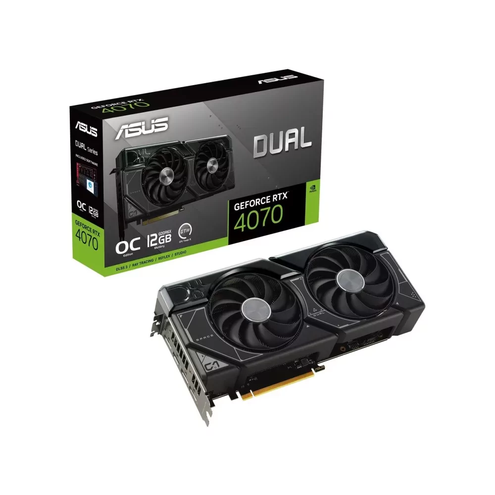 ASUS Dual -RTX4070-O12G NVIDIA GeForce RTX 4070 12 Go GDDR6X-La Halle Informatique-[product_reference]