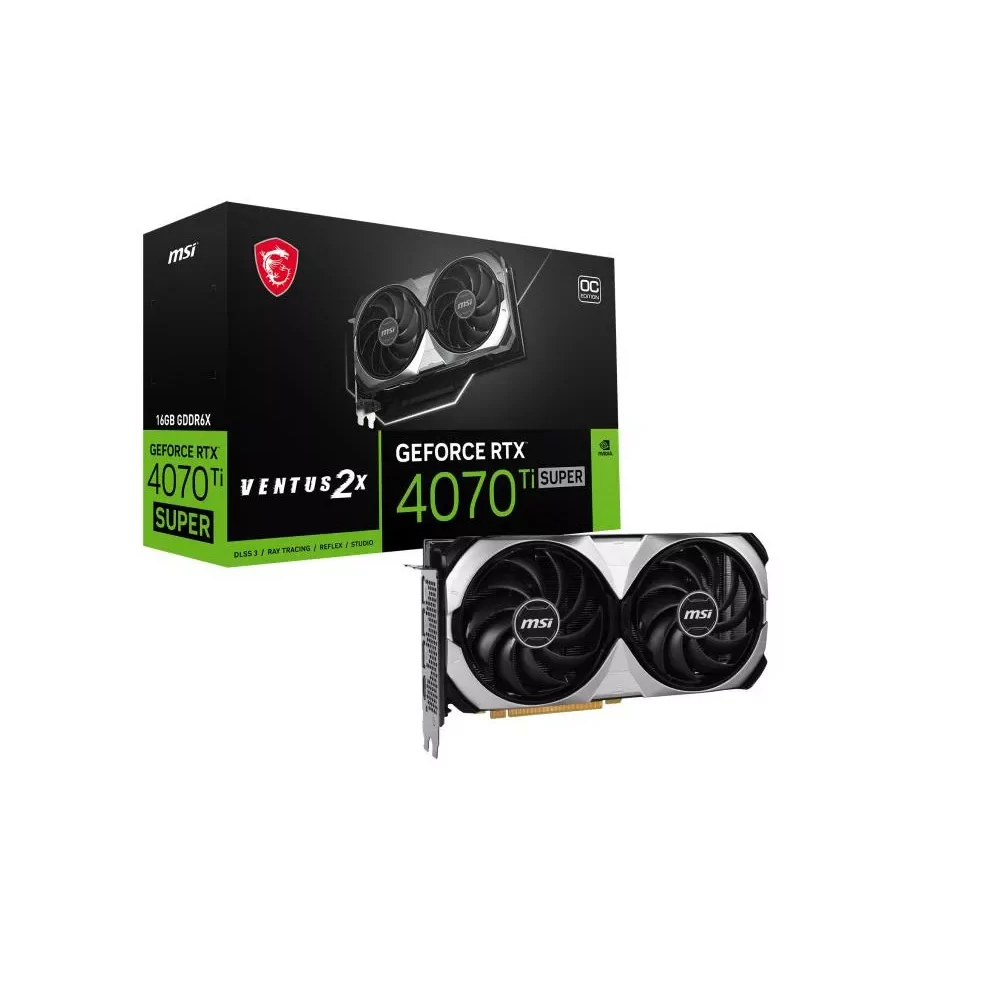 MSI VENTUS GeForce RTX 4070 Ti SUPER 16G 2X OC NVIDIA 16 Go GDDR6X-La Halle Informatique-[product_reference]