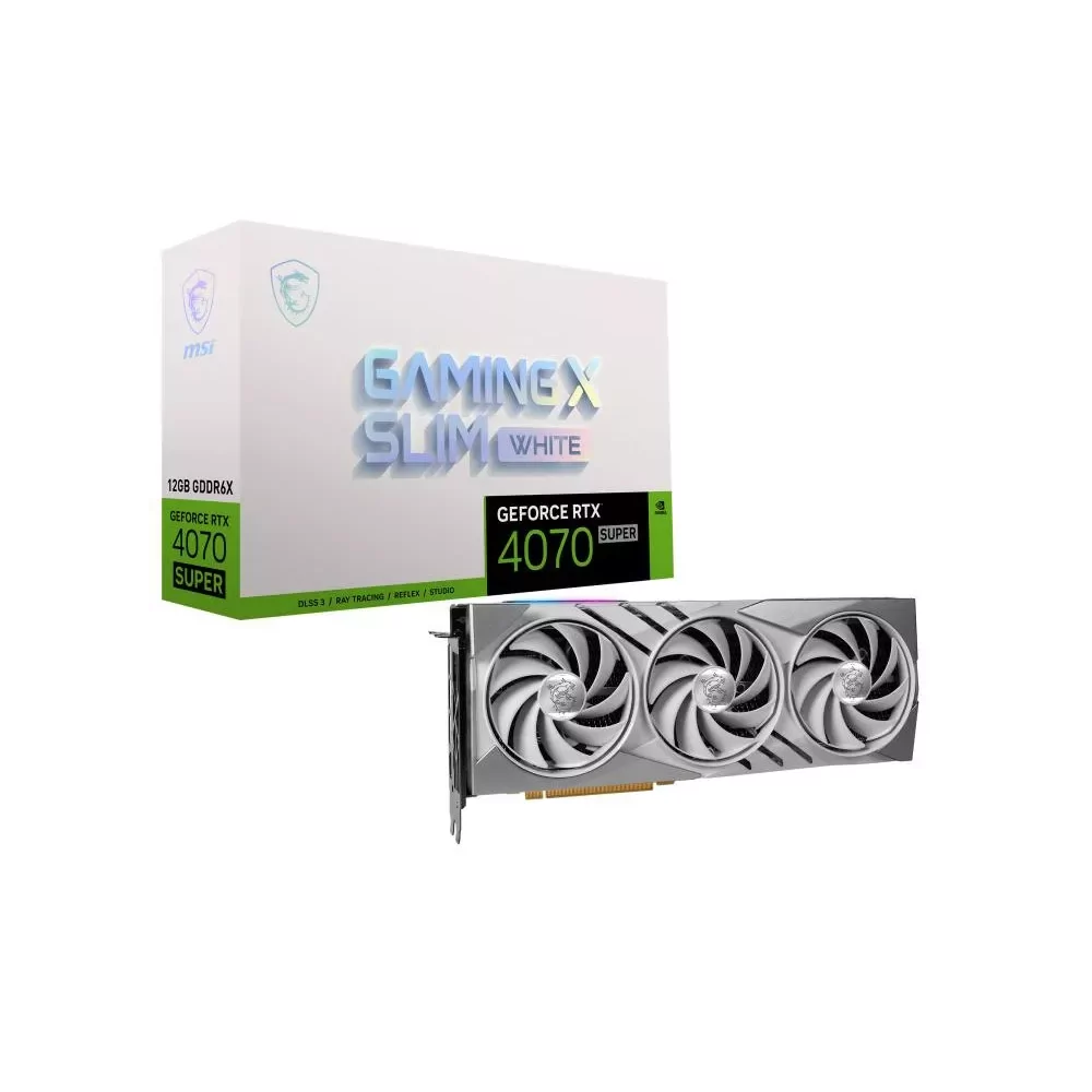 MSI GAMING GeForce RTX 4070 SUPER 12G X SLIM WHITE NVIDIA 12 Go GDDR6X-La Halle Informatique-[product_reference]