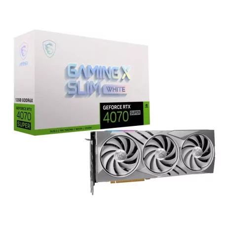 MSI GAMING GeForce RTX 4070 SUPER 12G X SLIM WHITE NVIDIA 12 Go GDDR6X-La Halle Informatique-[product_reference]