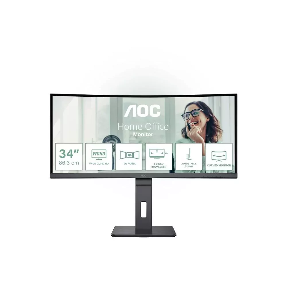 AOC CU34P3CV écran plat de PC 86,4 cm (34") 3440 x 1440 pixels UltraWide Quad HD LED Noir-La Halle Informatique-[product_referen