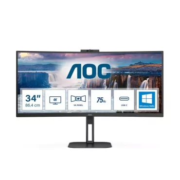 AOC V5 CU34V5CW/BK LED display 86,4 cm (34") 3440 x 1440 pixels Wide Quad HD Noir-La Halle Informatique-[product_reference]