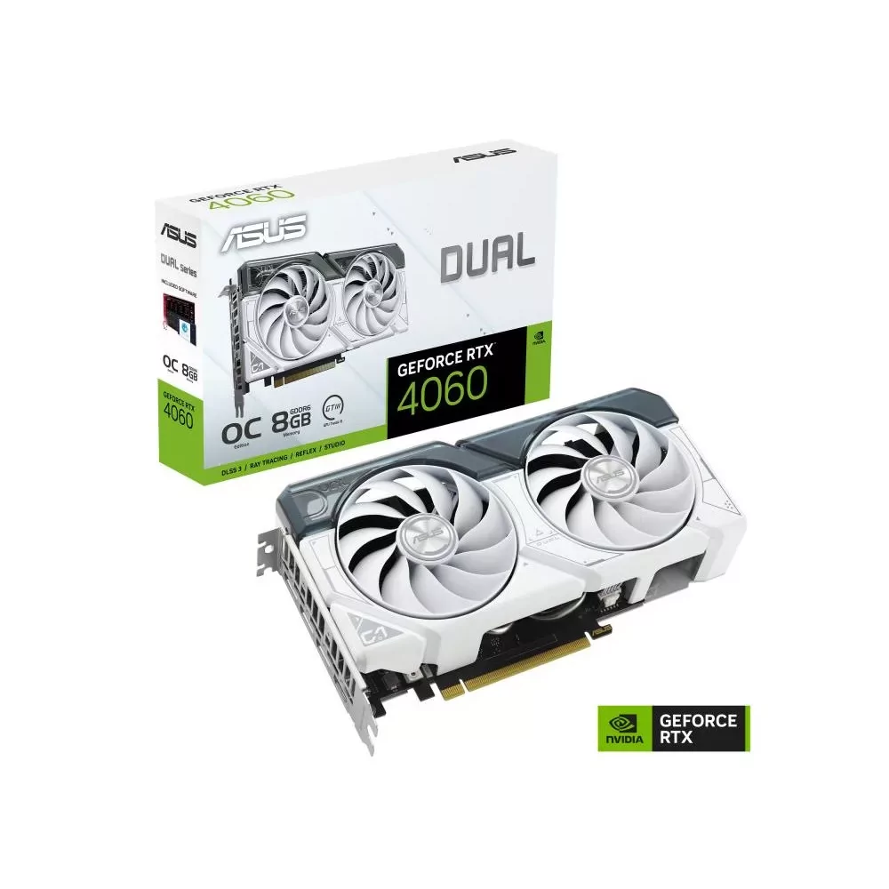 ASUS Dual -RTX4060-O8G-WHITE NVIDIA GeForce RTX­ 4060 8 Go GDDR6-La Halle Informatique-[product_reference]