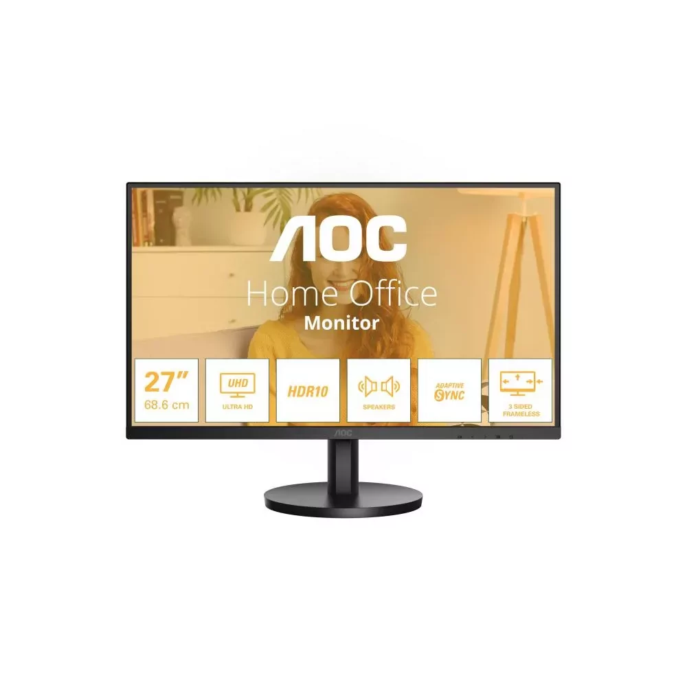 AOC B3 U27B3A écran plat de PC 68,6 cm (27") 3840 x 2160 pixels 4K Ultra HD LCD Noir-La Halle Informatique-[product_reference]