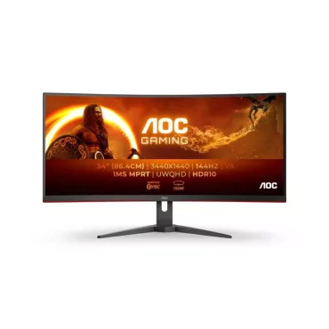 AOC G2 CU34G2XE/BK LED display 86,4 cm (34") 3440 x 1440 pixels Wide Quad HD LCD Noir, Rouge-La Halle Informatique-[product_refe