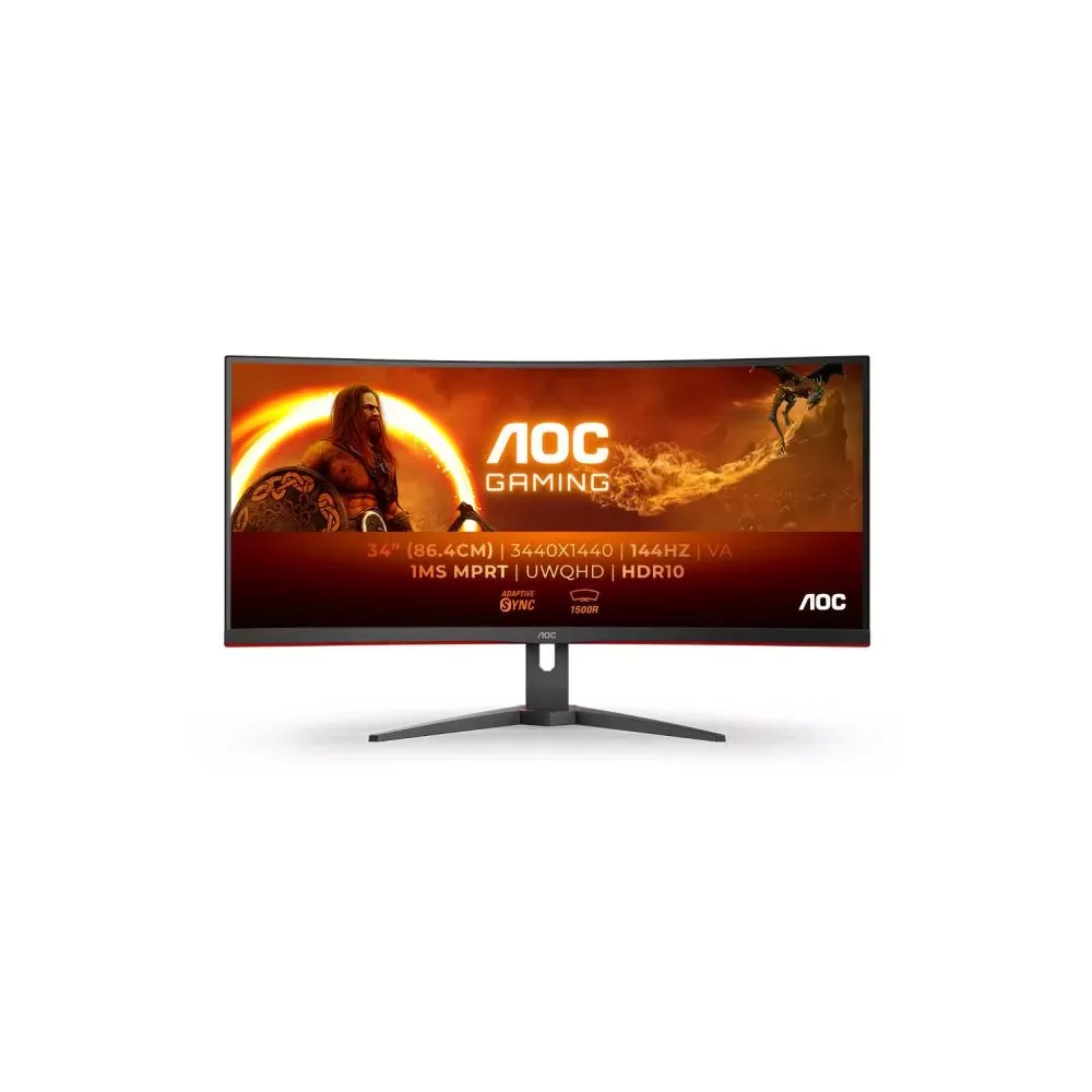 AOC G2 CU34G2XE/BK LED display 86,4 cm (34") 3440 x 1440 pixels Wide Quad HD LCD Noir, Rouge-La Halle Informatique-[product_refe