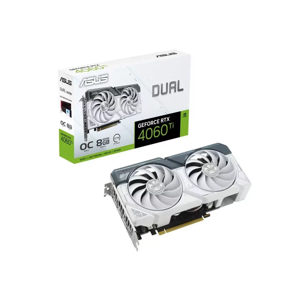 ASUS Dual -RTX4060TI-O8G-WHITE NVIDIA GeForce RTX 4060 Ti 8 Go GDDR6-La Halle Informatique-[product_reference]